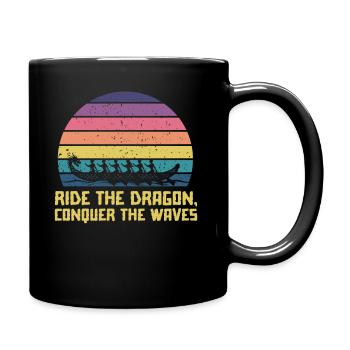 Chevauchez le dragon, conquérez les vagues - Mug uni - noir - Droite