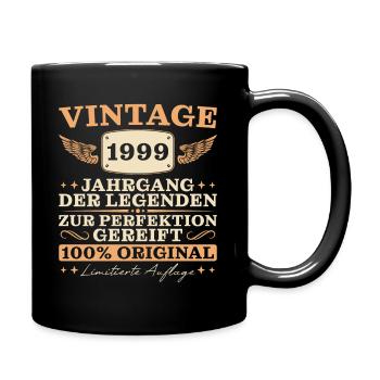 Vintage 1999 Jahrgang Retro Geburtstag - Tasse einfarbig - Schwarz - Rechts