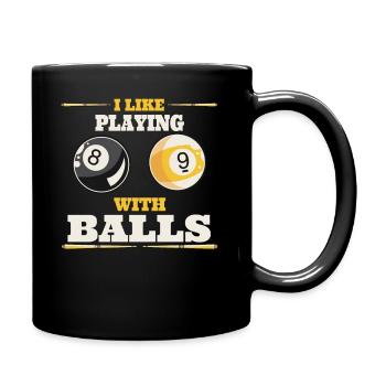 Pool Billard Billardtisch lustige Sprüche Snooker - Tasse einfarbig - Schwarz - Rechts