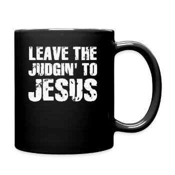 Laissez le jugement à Jésus - Mug uni - noir - Droite