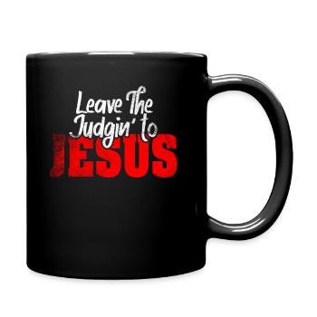 Laissez le jugement à Jésus - Mug uni - noir - Droite