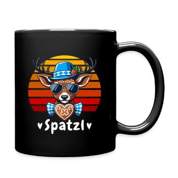 Bavaria Spatzl au pain d’épices Octobre Bleu-Blanc - Mug uni - noir - Droite
