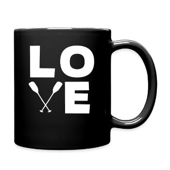 Canoe Love Paddle Boat River Sports - Full Colour Mug - black - Right