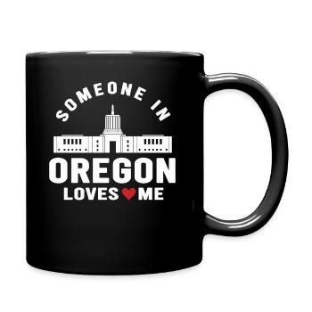 Quelqu’un dans l’Oregon m’aime - Mug uni - noir - Droite