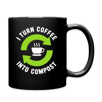 Je transforme le café en compost Blue Planet - Mug uni - noir - Droite