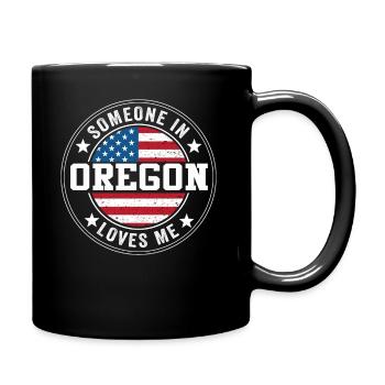 Someone In Oregon Loves Me - Full Colour Mug - black - Right