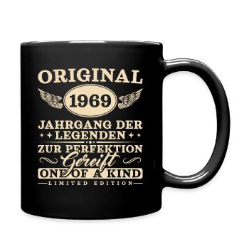 1969 Jahrgang Retro Geburtstag 55 Jahre - Tasse einfarbig - Schwarz - Rechts