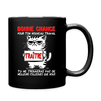 Départ collègue travail nouvel emploi bonne chance - Mug uni - noir - Droite