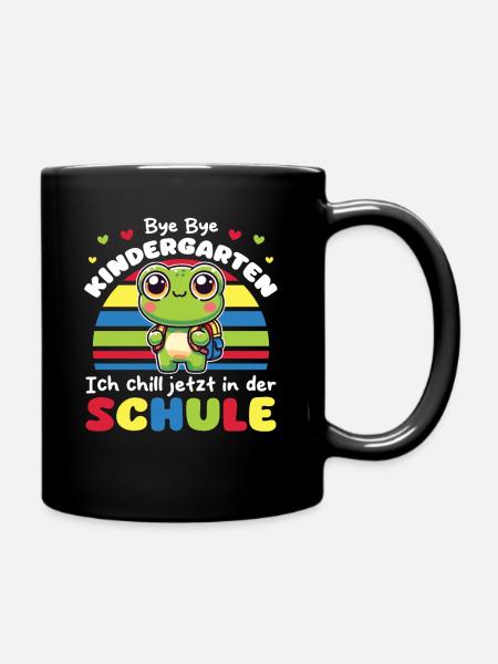 Bye bye kindergarten I chill at school - Full Colour Mug - black