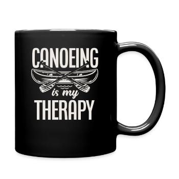 Canoe is my therapy - Full Colour Mug - black - Right
