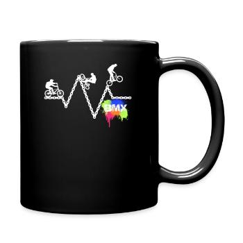 BMX Bike Chain, Bike Freestyle race BMX - Full Colour Mug - black - Right