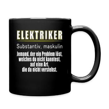 Elektriker Definition - Tasse einfarbig - Schwarz - Rechts
