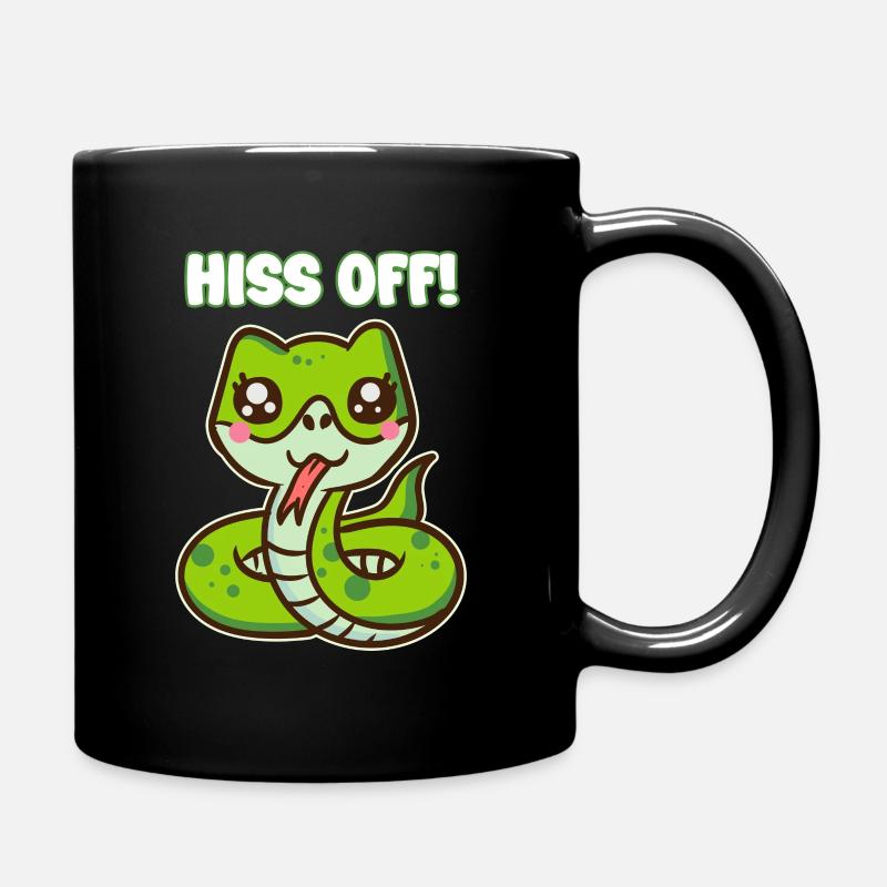 Hiss Off! - Cute Snake Pun - Full Colour Mug - black