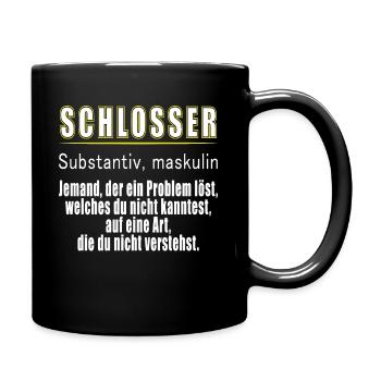 Schlosser Definition Lustig Spruch Männer Beruf - Tasse einfarbig - Schwarz - Rechts
