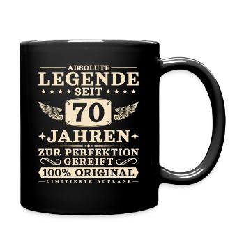 Legende seit 70 Jahren Männer 70. Geburtstag - Tasse einfarbig - Schwarz - Rechts