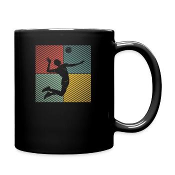 Ballon de volley-ball vintage Joueur de volley-ball - Mug uni - noir - Droite