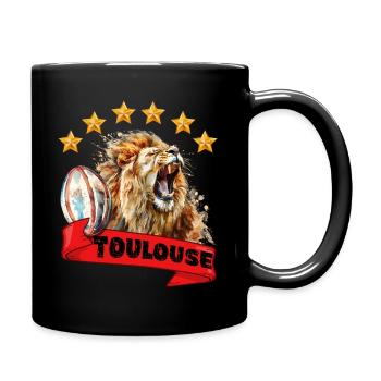 Toulouse Rugby 6 Etoiles Lion Homme Femme - Mug uni - noir - Droite
