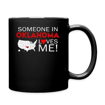 Jemand in Oklahoma liebt mich - Tasse einfarbig - Schwarz - Rechts
