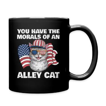 Alley Cat, Funny Cat Design - Full Colour Mug - black - Right
