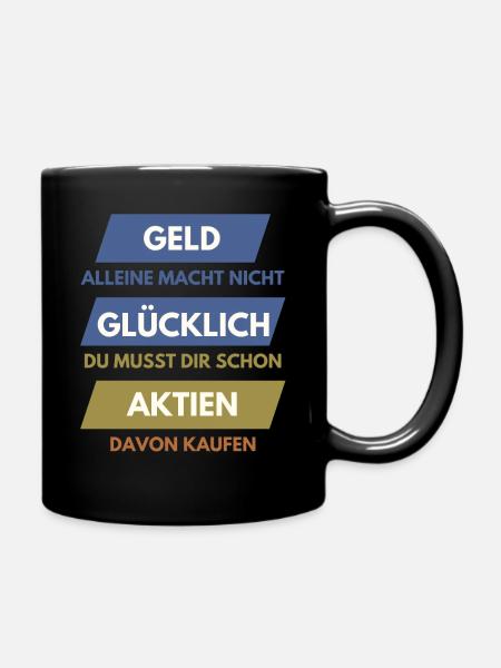 Money alone does not make you happy - Full Colour Mug - black