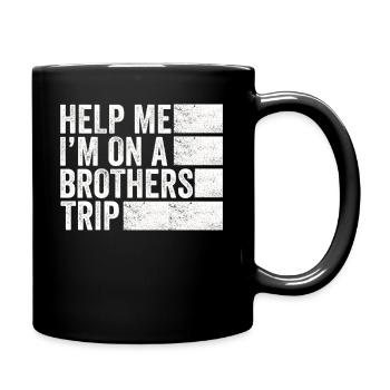 Siblings, I'm on a brothers' journey - Full Colour Mug - black - Right