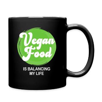 La nourriture végétalienne équilibre ma vie - Mug uni - noir - Droite