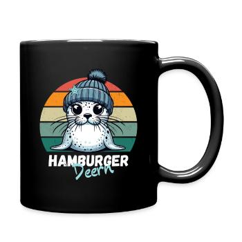 Hambourg sceau sceau hamburger Deern drôle rétro - Mug uni - noir - Droite