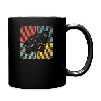 Motorradfahrer Motorcycle Moped Vintage Motorrad - Tasse einfarbig - Schwarz - Rechts