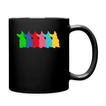 Bunt Französische Bulldogge Hundeliebhaber - Tasse einfarbig - Schwarz - Rechts