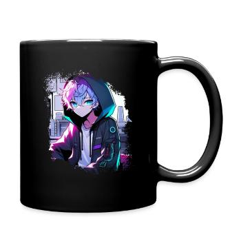 cute Anime boy - Tasse einfarbig - Schwarz - Rechts