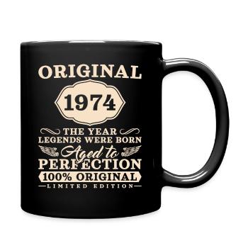 1974 Jahrgang 50 Jahre Vintage 50. Geburtstag - Tasse einfarbig - Schwarz - Rechts