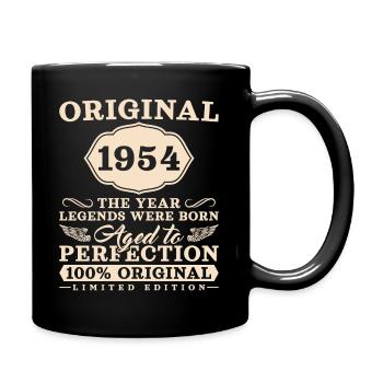 1954 Jahrgang 70 Jahre Vintage 70. Geburtstag - Tasse einfarbig - Schwarz - Rechts