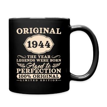 1944 Jahrgang 80 Jahre Vintage 80. Geburtstag - Tasse einfarbig - Schwarz - Rechts
