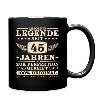 Legende seit 45 Jahren Männer 45. Geburtstag - Tasse einfarbig - Schwarz - Rechts