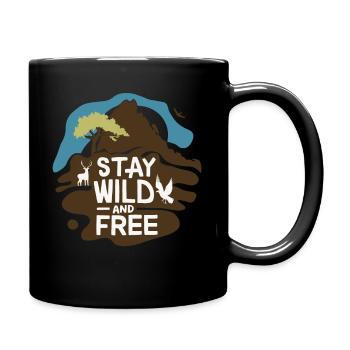 STAY WILD AND FREE - Full Colour Mug - black - Right