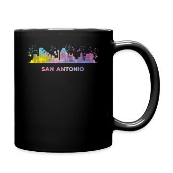 San Antonian Skyline San Antonio - Tasse einfarbig - Schwarz - Rechts