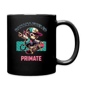 Skatender Affe banana fueled primate - Tasse einfarbig - Schwarz - Rechts