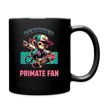 Certified primate fan skatender affe - Tasse einfarbig - Schwarz - Rechts