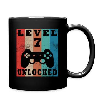 7th Birthday Level 7 Gamer Gift - Full Colour Mug - black - Right