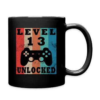 13th Birthday Level 13 Gamer Gift - Full Colour Mug - black - Right