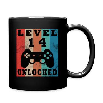 14th Birthday Level 14 Gamer Gift - Full Colour Mug - black - Right