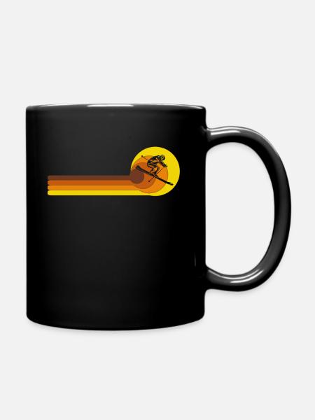 Skiing Ski Vintage Skiing Skiing Skis - Full Colour Mug - black
