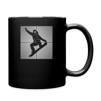 Snowboard Snowboarding Ski Lift Snowboarder - Full Colour Mug - black - Right