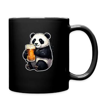 Panda with Beer Yummy Beer Beer Meme - Full Colour Mug - black - Right