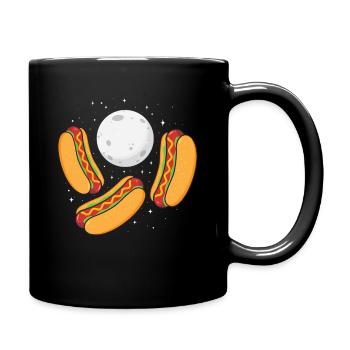 3 Hotdogs Full Moon - Hot Dog Lover Fast Food - Tasse einfarbig - Schwarz - Rechts