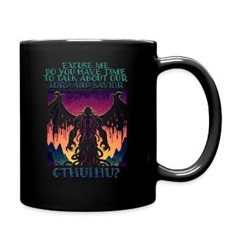 Herr & Erlöser Cthulhu Kult Lovecraft Necronomicon - Tasse einfarbig - Schwarz - Rechts