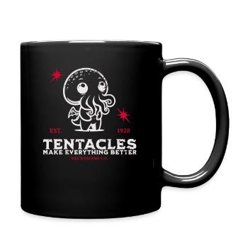 Tantakel Süßer Cthulhu Kult Lovecraft Necronomicon - Tasse einfarbig - Schwarz - Rechts
