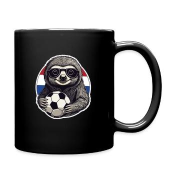 Fan de football paresseux avec lunettes de soleil Pays-Bas - Mug uni - noir - Droite