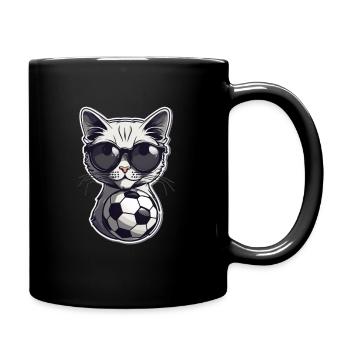 Football Cat Germany Fan Jersey Fan Merchandise - Full Colour Mug - black - Right