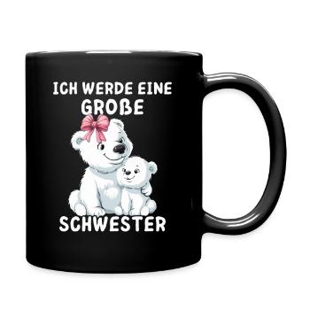 Ich werde eine große Schwester Eisbärin - Tasse einfarbig - Schwarz - Rechts